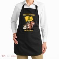 You Can Tread On These Nuts Patriotic Squirrel Funny Meme Apron thumb 2
