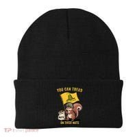 You Can Tread On These Nuts Patriotic Squirrel Funny Meme Beanie thumb 0