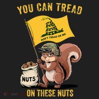 You Can Tread On These Nuts Patriotic Squirrel Funny Meme Beanie thumb 2