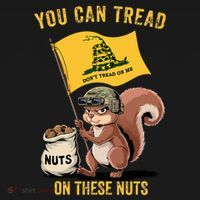 You Can Tread On These Nuts Patriotic Squirrel Funny Meme Women's Hoodie thumb 2
