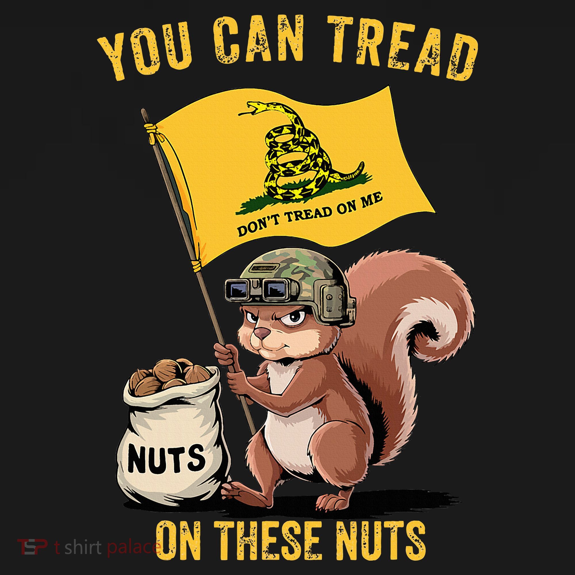 You Can Tread On These Nuts Patriotic Squirrel Funny Meme Mousepad