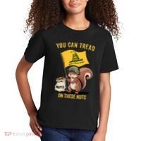 You Can Tread On These Nuts Patriotic Squirrel Funny Meme Kids T-Shirt thumb 2