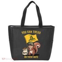 You Can Tread On These Nuts Patriotic Squirrel Funny Meme Tote Bag thumb 0
