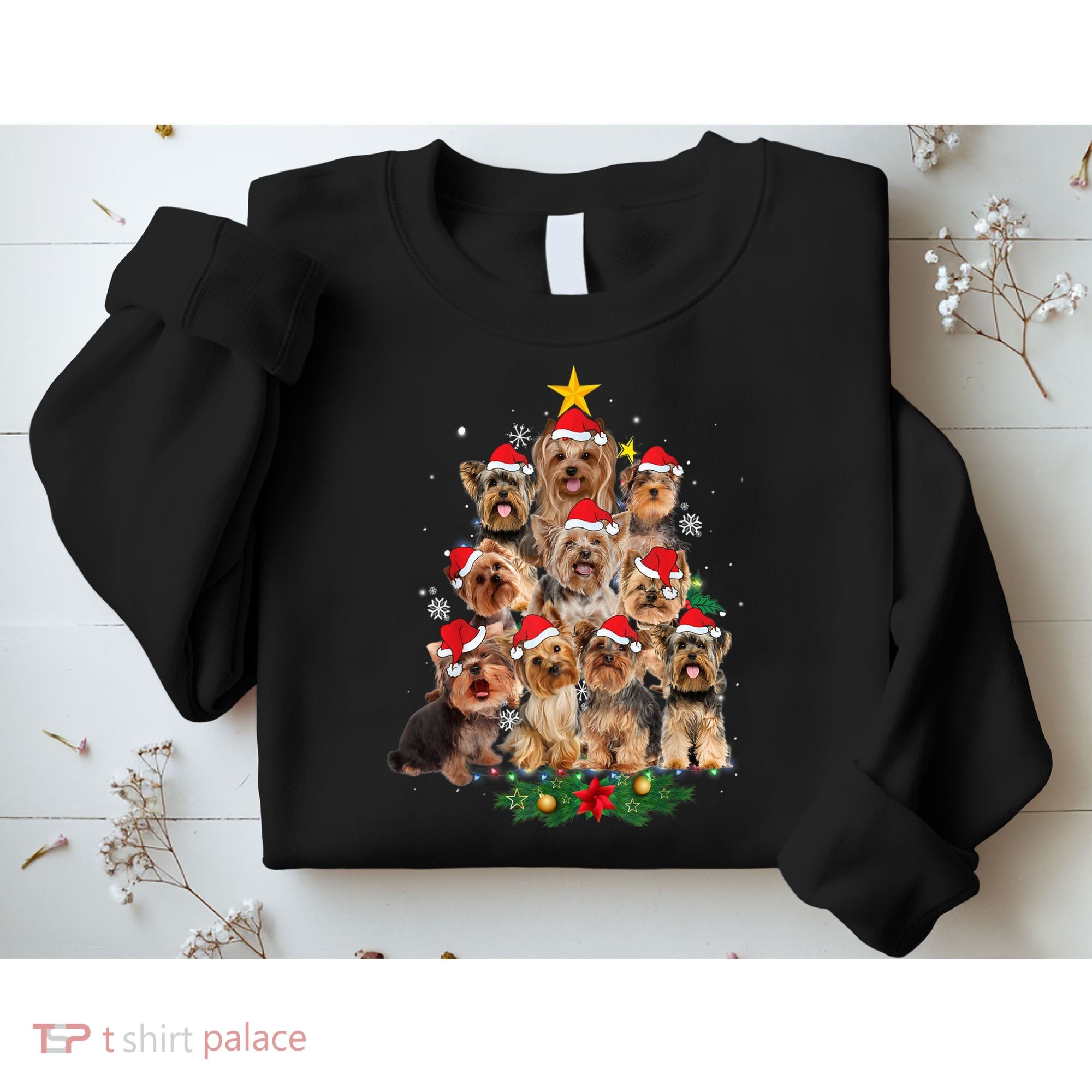 Yorkie Christmas Tree Funny Xmas Gifts For Yorkie Dog Lover TShirt Sweatshirt