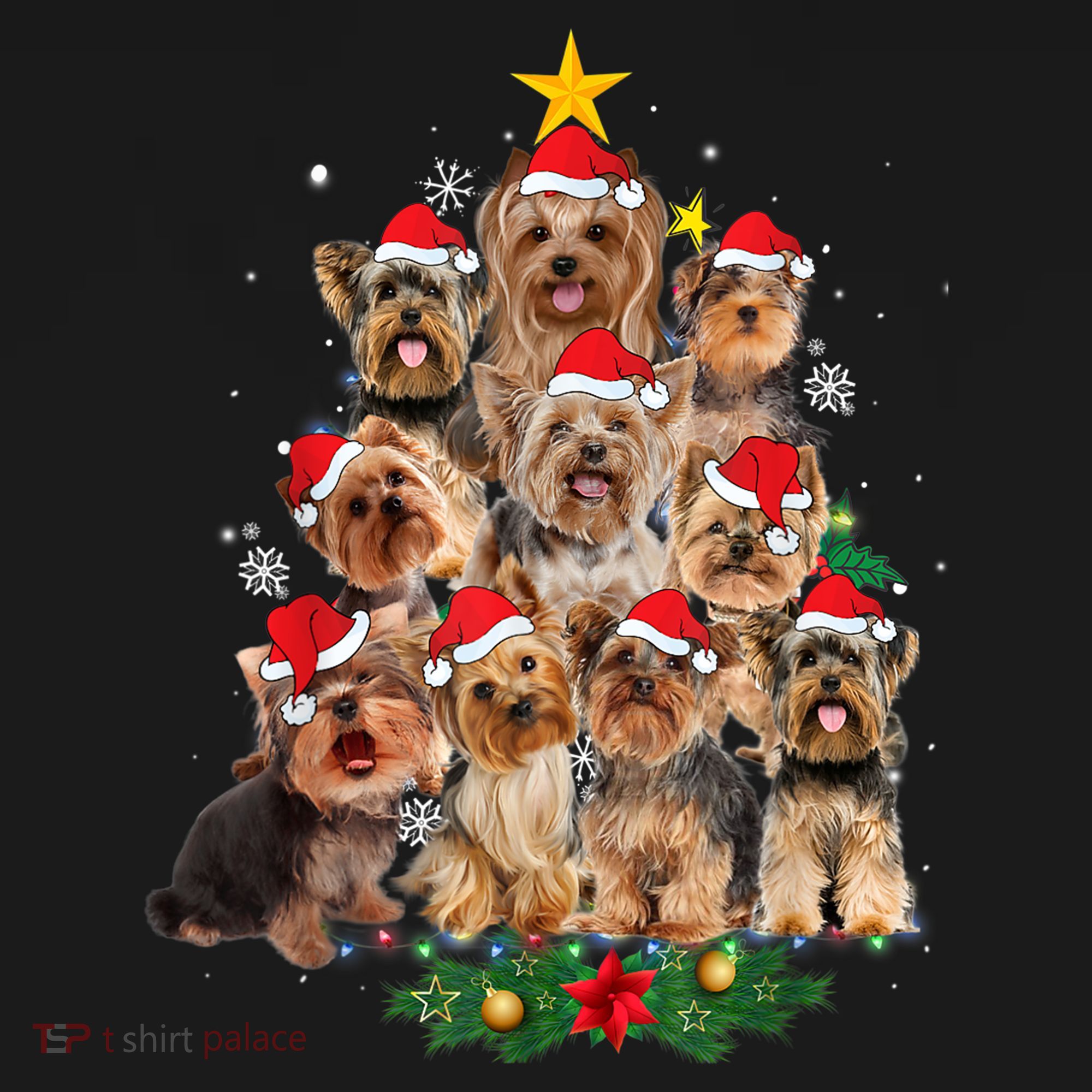 Yorkie Christmas Tree Funny Xmas Gifts For Yorkie Dog Lover TShirt Sweatshirt
