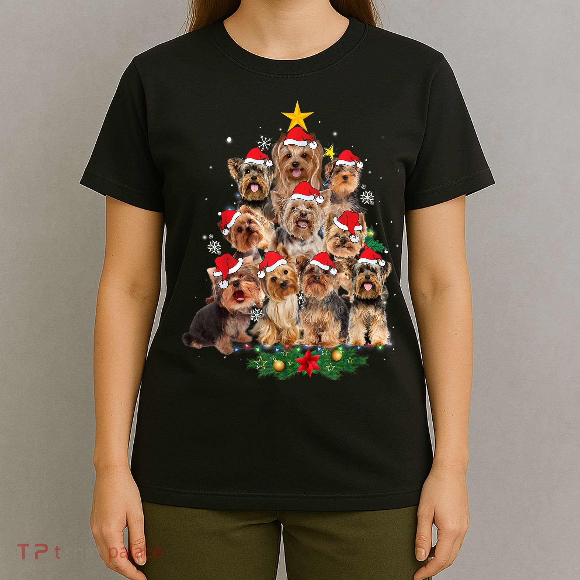 Yorkie Christmas Tree Funny Xmas Gifts For Yorkie Dog Lover TShirt T-Shirt