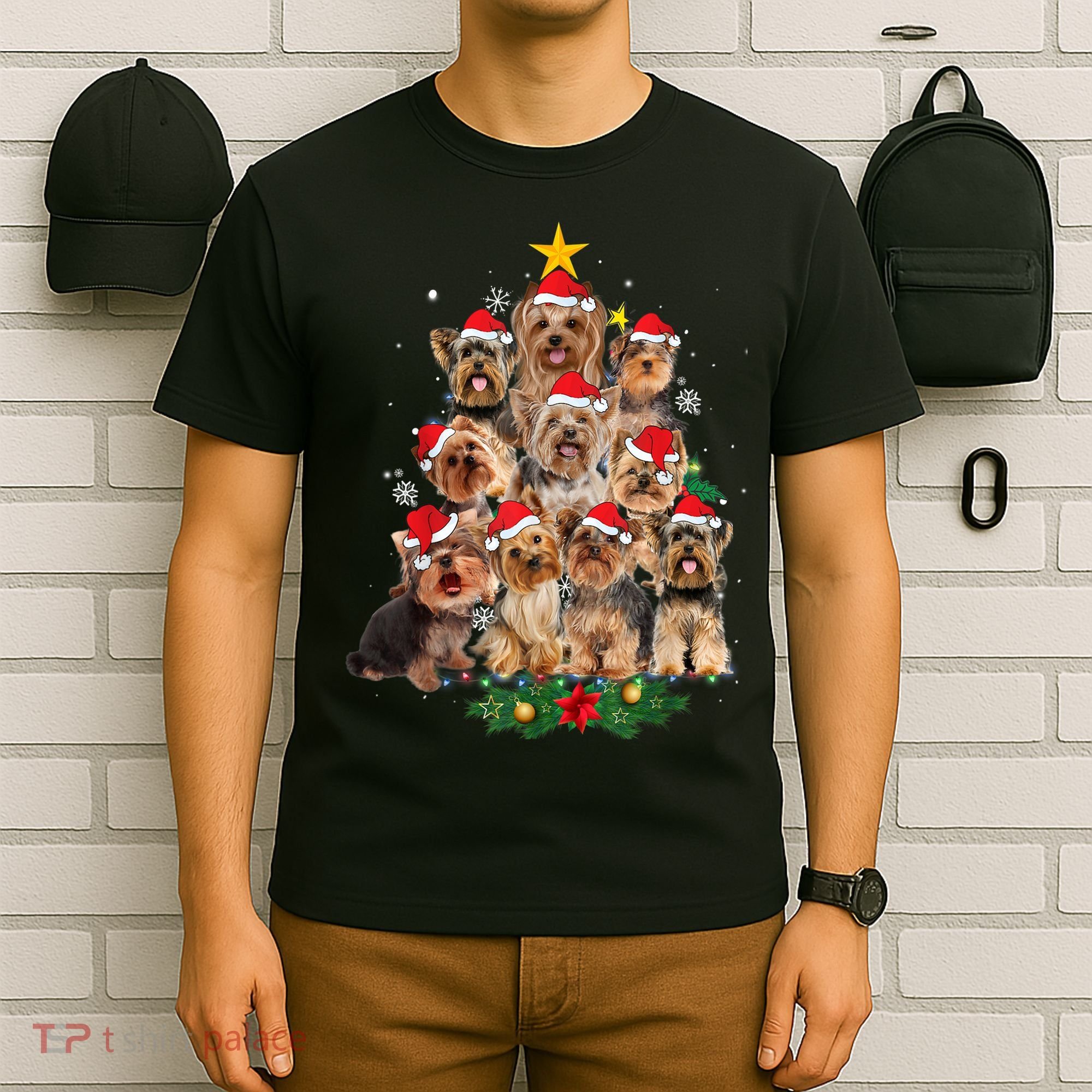 Yorkie Christmas Tree Funny Xmas Gifts For Yorkie Dog Lover TShirt T-Shirt
