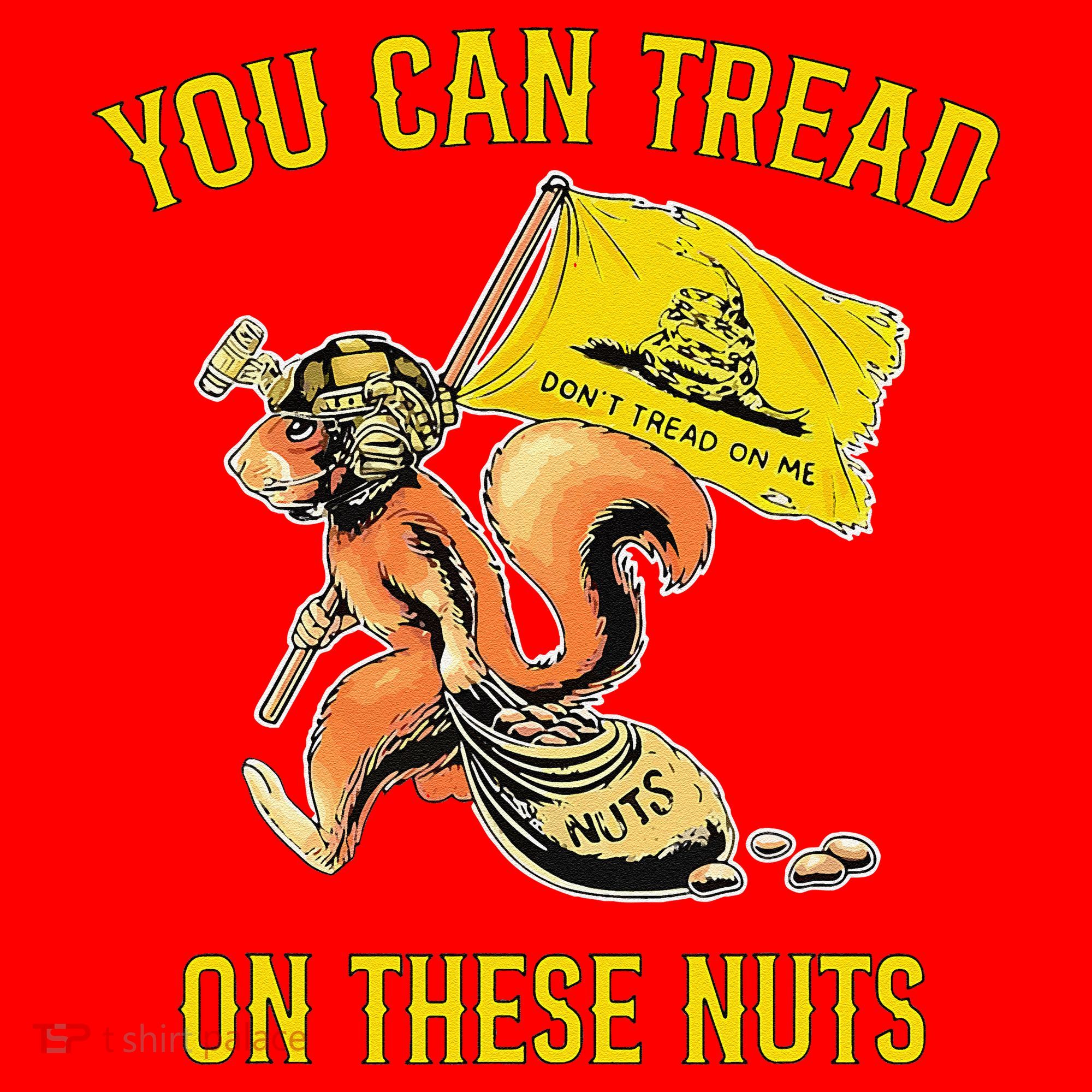 You Can Tread On These Nuts Patriotic Squirrel Funny Humor Santa Hat