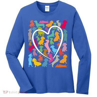 Y Dachshund Dachshund Pattern For Dachshund Lover Gift Women's Long Sleeve Shirt
