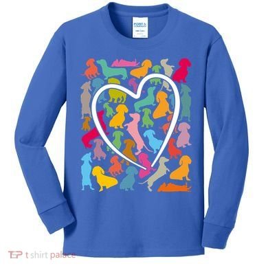 Y Dachshund Dachshund Pattern For Dachshund Lover Gift Kids Long Sleeve Shirt