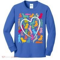 Y Dachshund Dachshund Pattern For Dachshund Lover Gift Kids Long Sleeve Shirt thumb 0