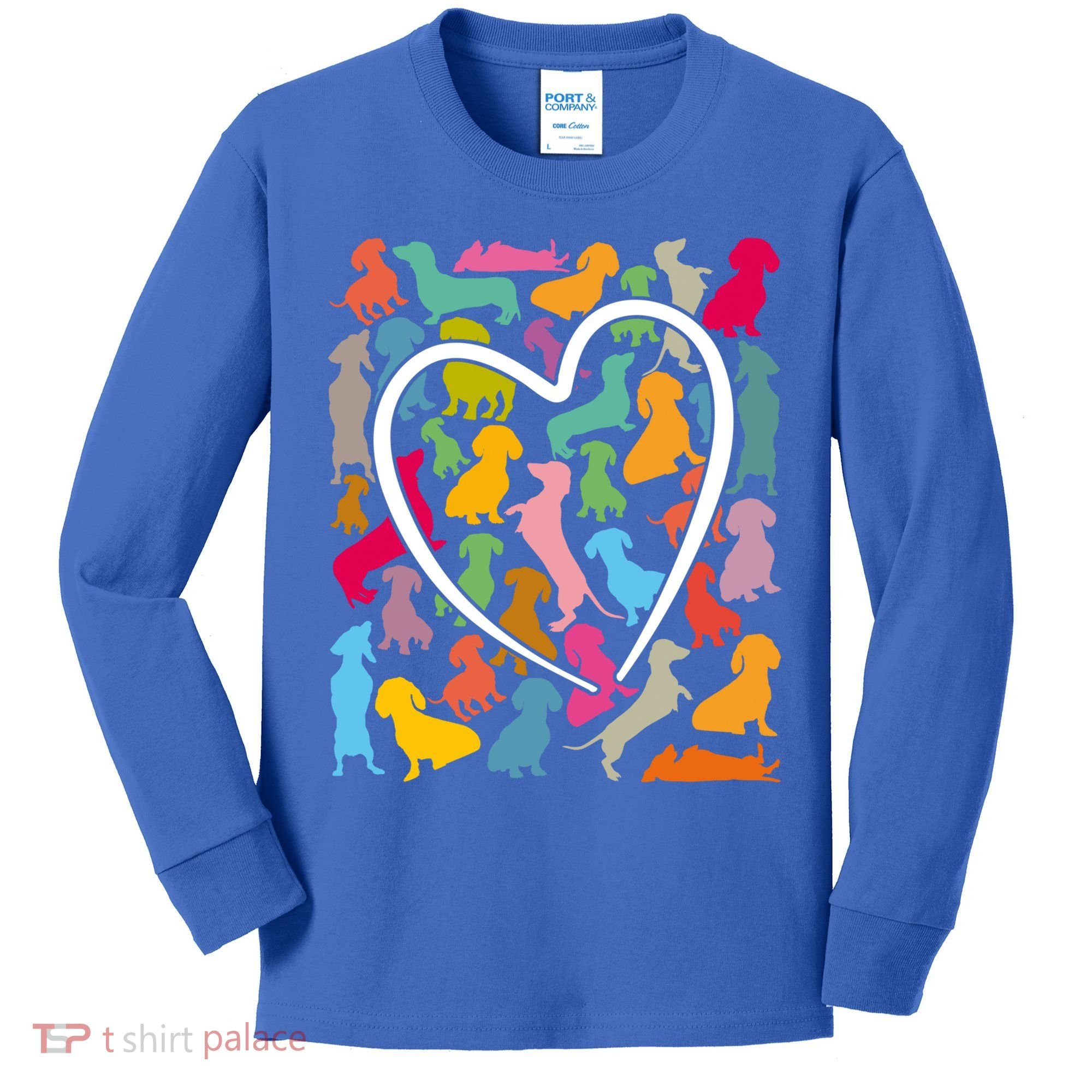 Y Dachshund Dachshund Pattern For Dachshund Lover Gift Kids Long Sleeve Shirt