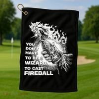 You Dont Have To Be A Wizard To Cast F.I.R.E.B.A.L.L Halloween Golf Towel thumb 1