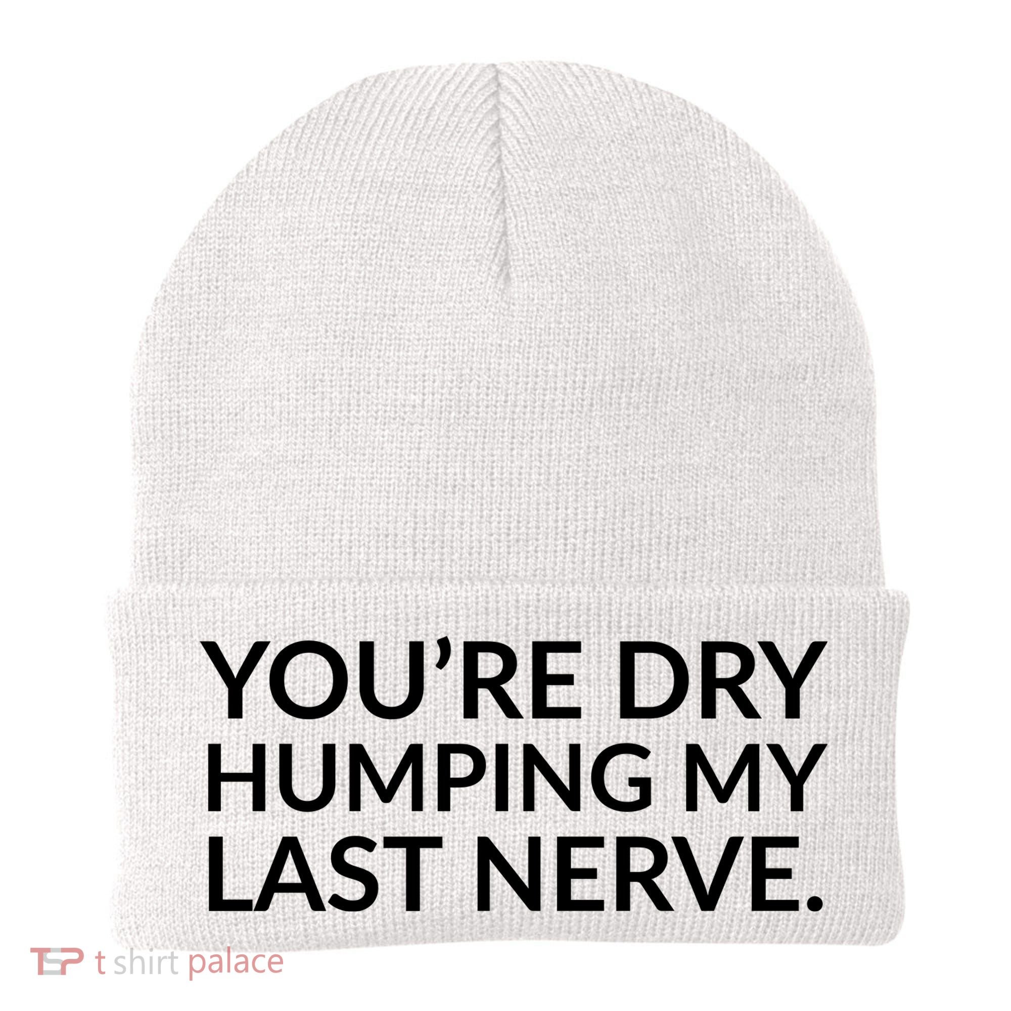 You're Dry Humping My Last Nerve Funny Offensive Saying Beanie