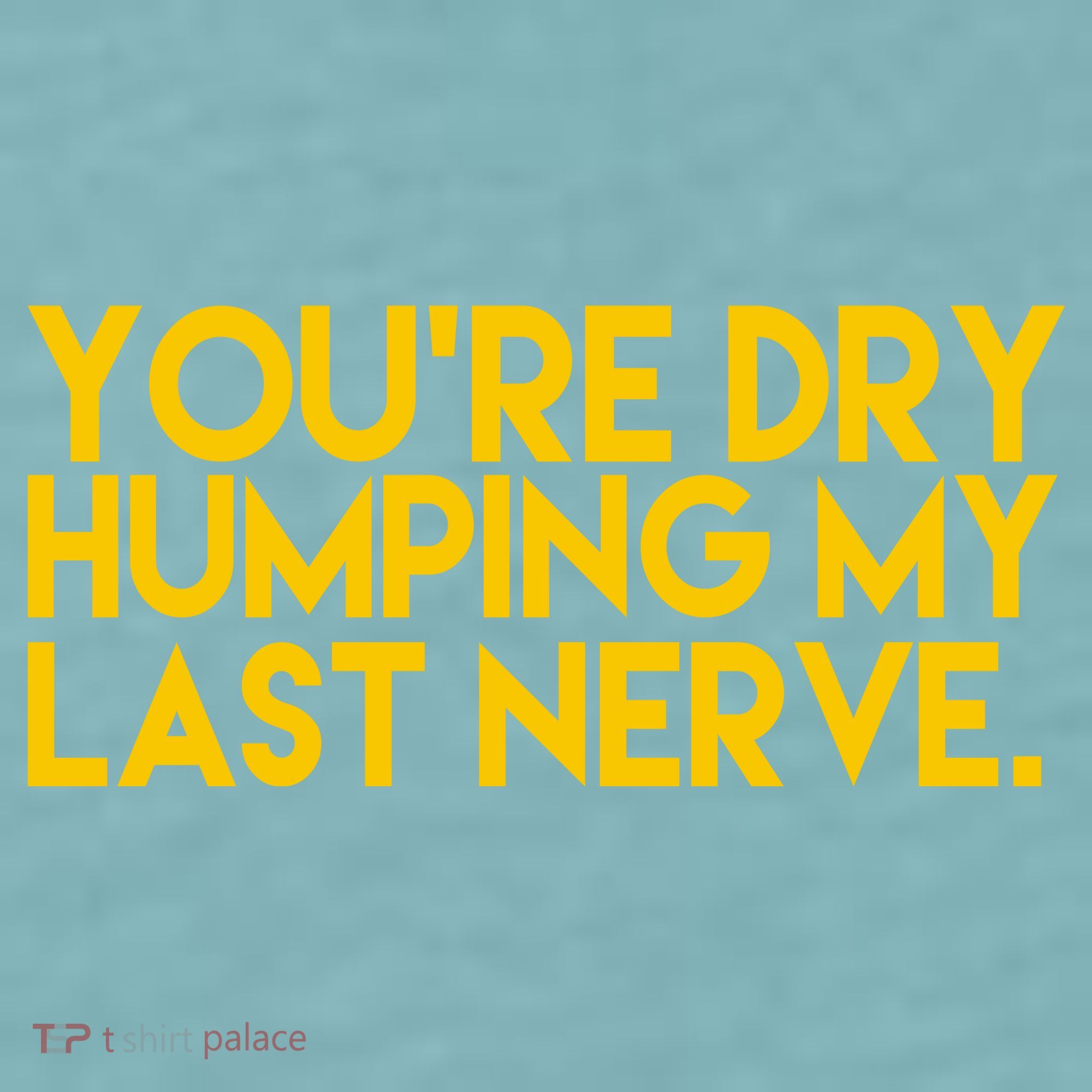 You're Dry Humping My Last Nerve Funny Sueded Cloud Jersey T-Shirt