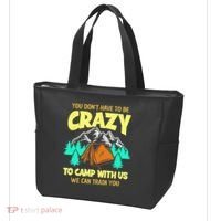 You Dont Have To Be Crazy To Camp With Us Funny Camping Tote Bag thumb 3