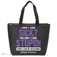 You DonT Look Stupid Epilepsy Awareness Tote Bag thumb 0