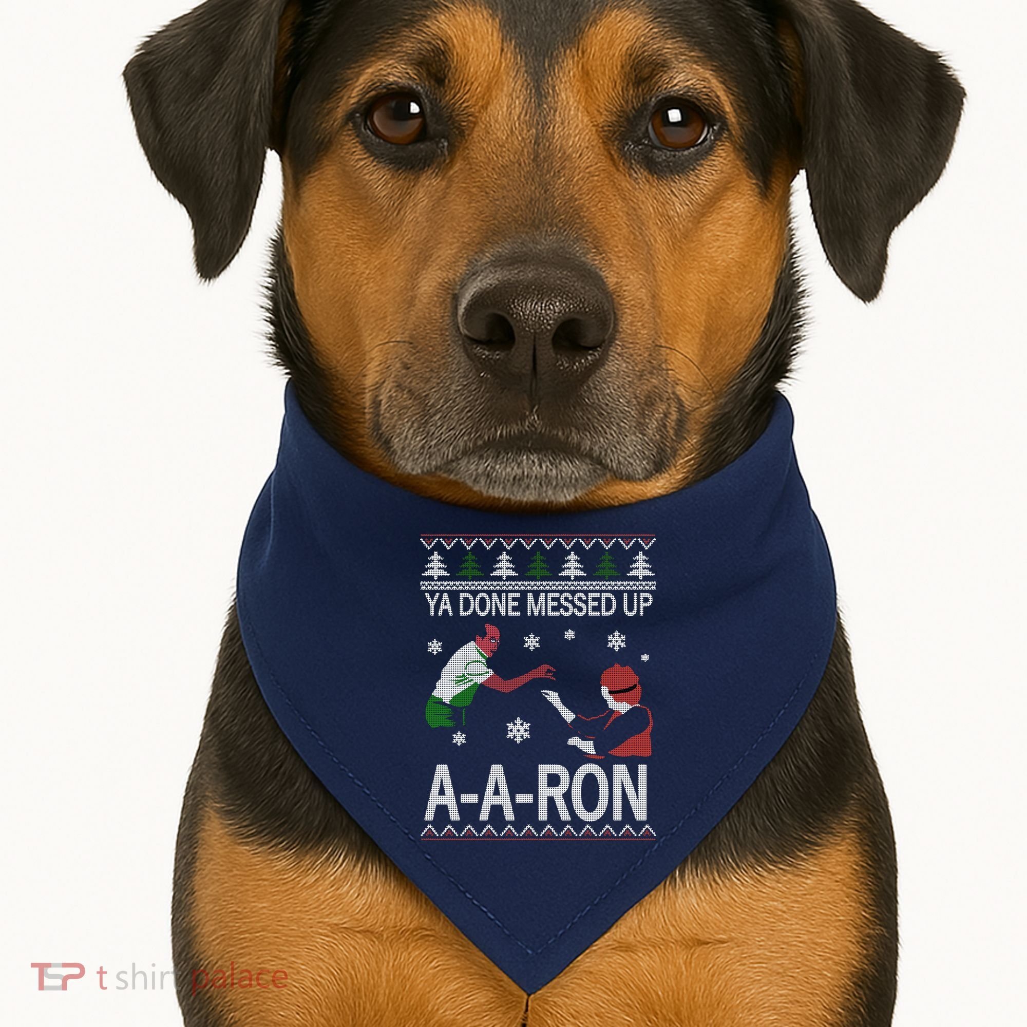 Ya Done Messed Up AARon Ugly Christmas USA-Made Doggie Bandana