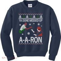 Ya Done Messed Up AARon Ugly Christmas Kids Sweatshirt thumb 0