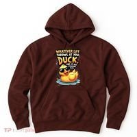 Yellow Duck Quote Graphics Whatever Life Throws At You Duck And Let It Hit Someone Else Hoodie thumb 0
