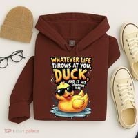Yellow Duck Quote Graphics Whatever Life Throws At You Duck And Let It Hit Someone Else Hoodie thumb 4