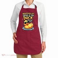 Yellow Duck Quote Graphics Whatever Life Throws At You Duck And Let It Hit Someone Else Apron thumb 2