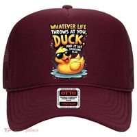 Yellow Duck Quote Graphics Whatever Life Throws At You Duck And Let It Hit Someone Else Hat thumb 0
