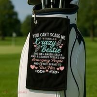 You Don't Stop Skiing When You Get Old Funny Skier Golf Towel thumb 2
