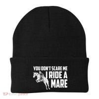 You DonT Scare Me I Ride A Mare Horse Lovers Gift Beanie thumb 0