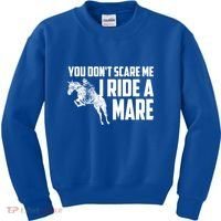 You DonT Scare Me I Ride A Mare Horse Lovers Gift Kids Sweatshirt thumb 0