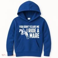 You DonT Scare Me I Ride A Mare Horse Lovers Gift Kids Hoodie thumb 0