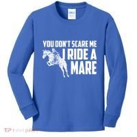 You DonT Scare Me I Ride A Mare Horse Lovers Gift Kids Long Sleeve Shirt thumb 0