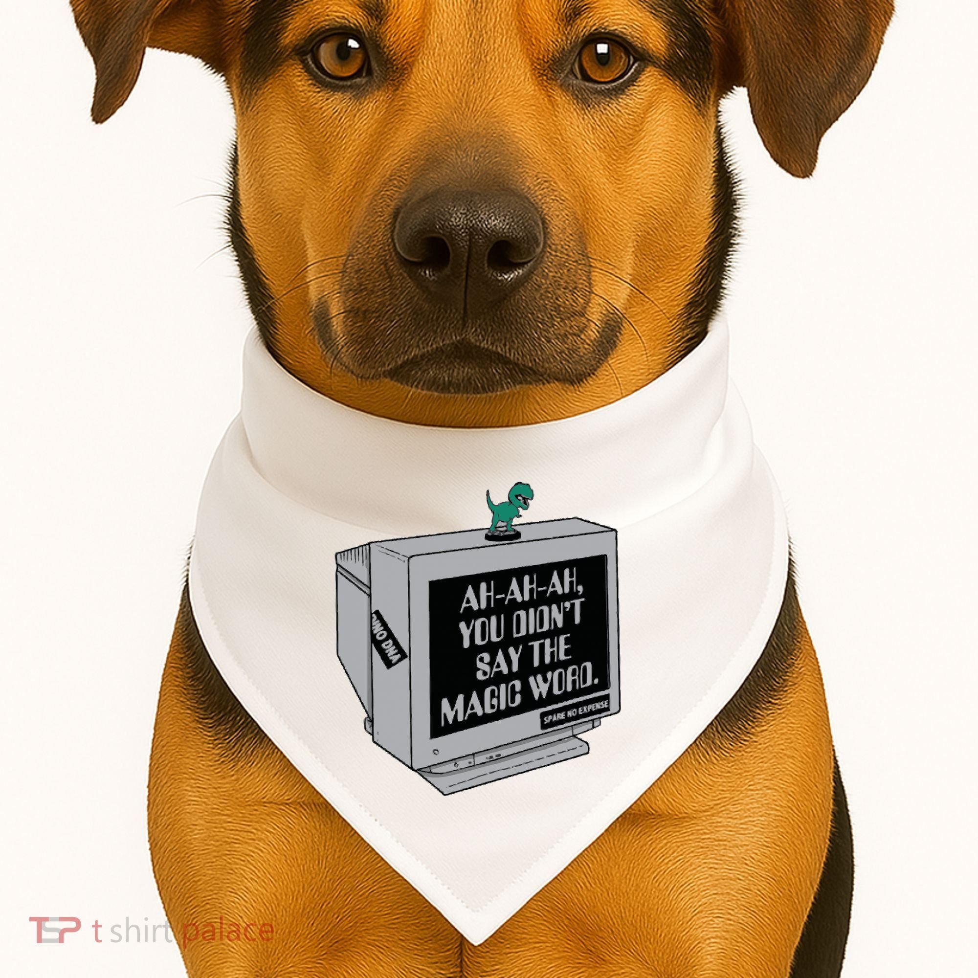 You Didn't Say The Magic Word T Rex USA-Made Doggie Bandana
