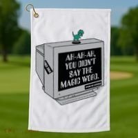 You Didn't Say The Magic Word T Rex Golf Towel thumb 1
