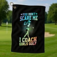 You DonT Scare Me I Coach Golf Coach Coaches Tie Dye Gift Golf Towel thumb 1