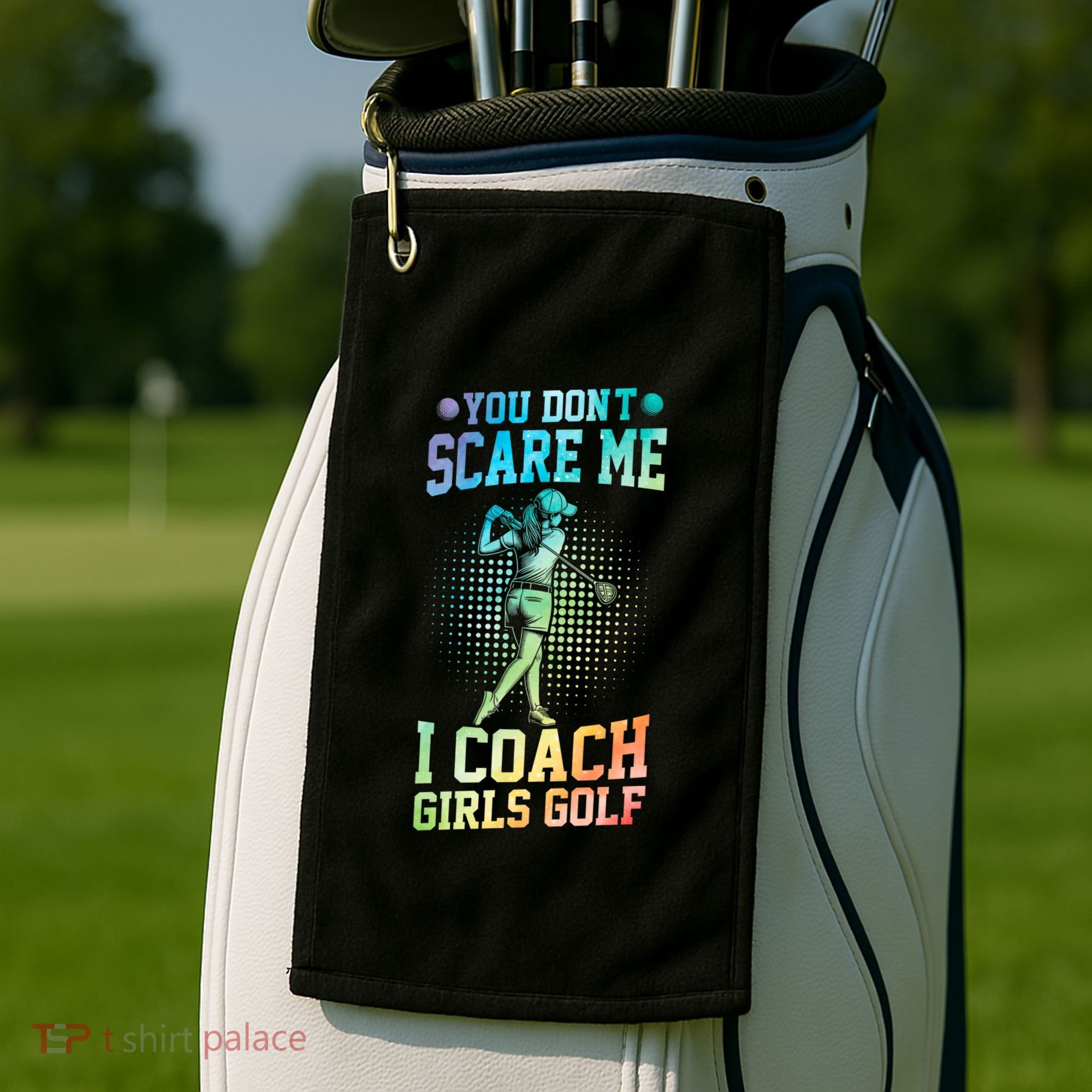 You DonT Scare Me I Coach Golf Coach Coaches Tie Dye Gift Golf Towel
