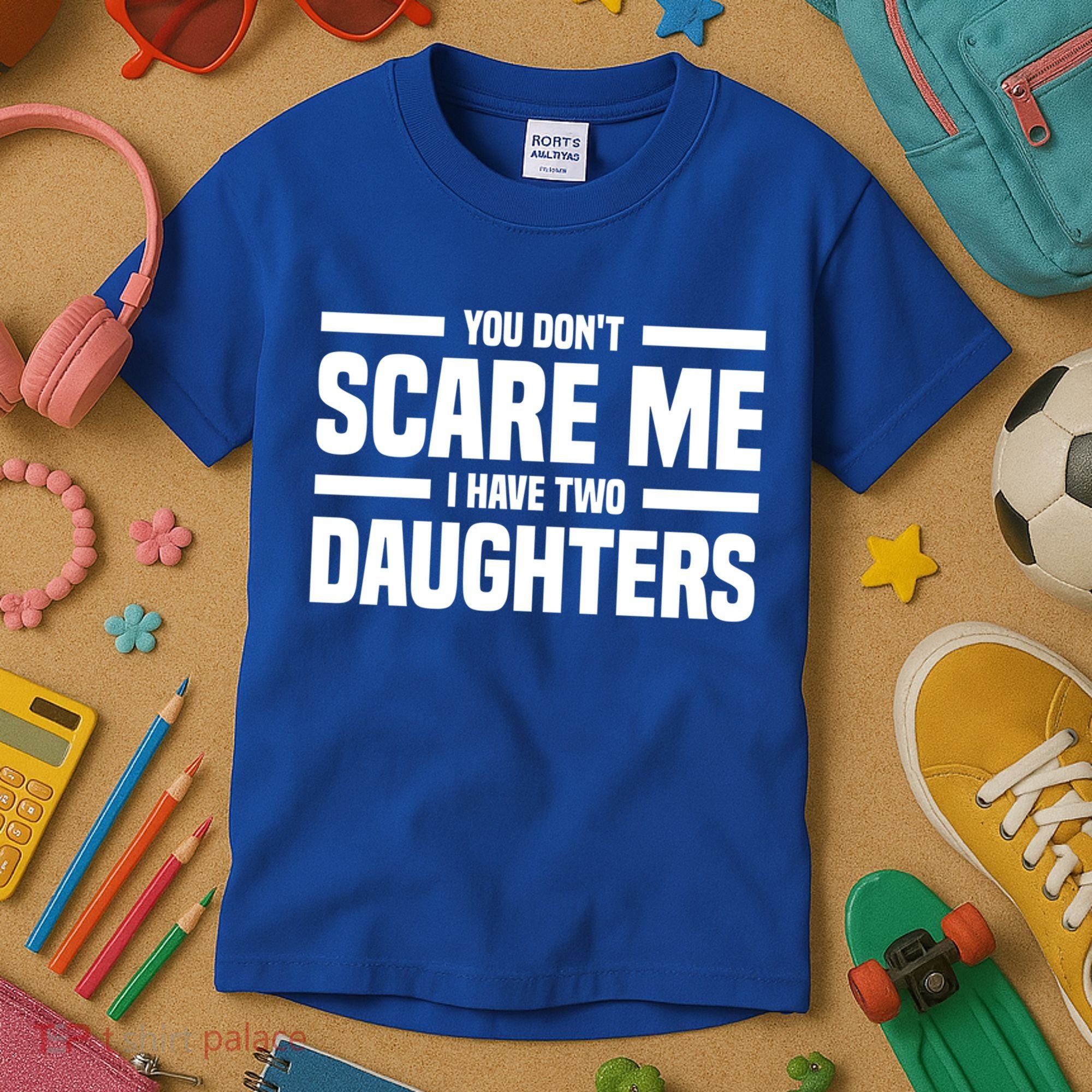 You DonT Scare Me I Have Two Daughters Funny FatherS Day Gift Kids T-Shirt