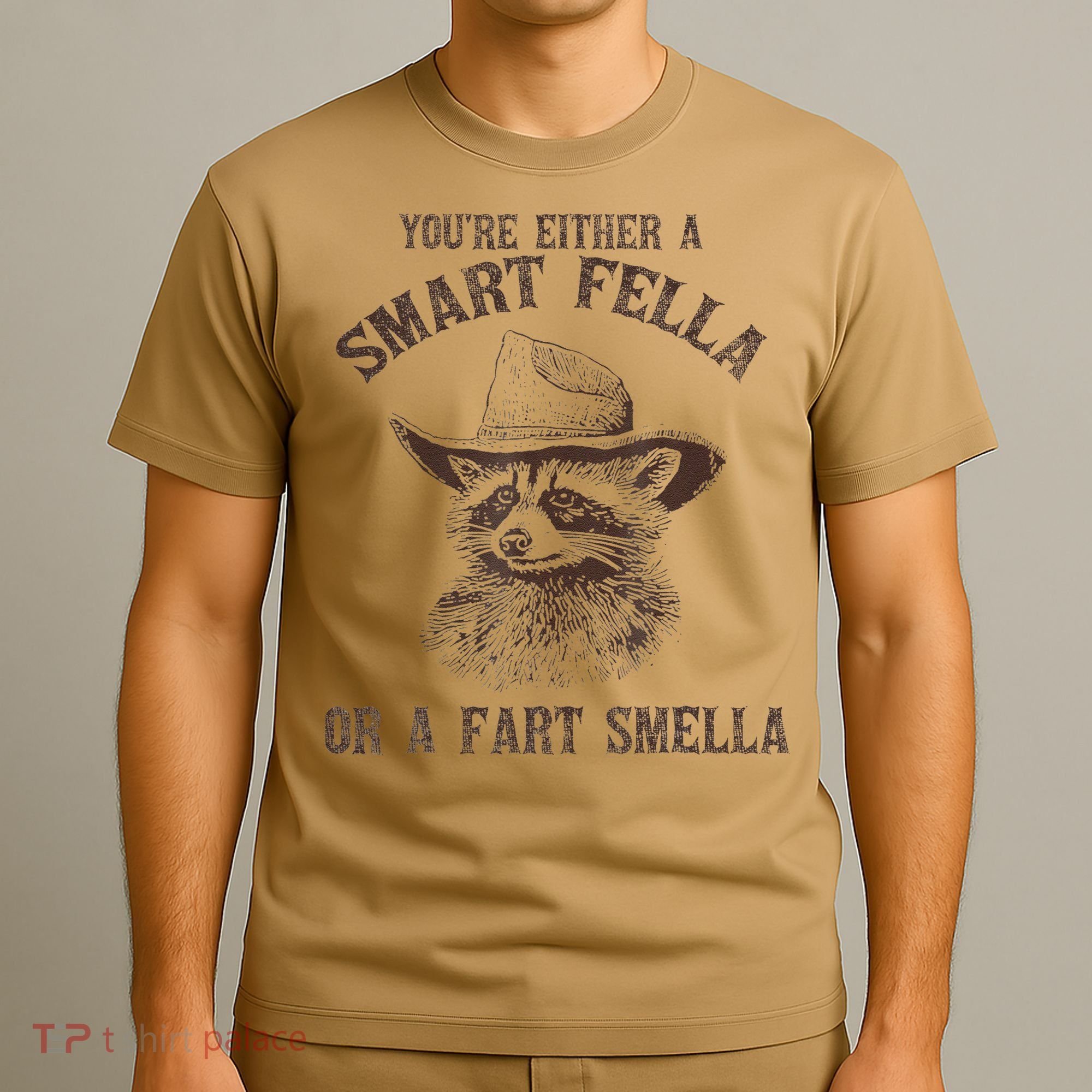 YouRe Either A Smart Fella Or A Fart Smella Funny Raccoon T-Shirt