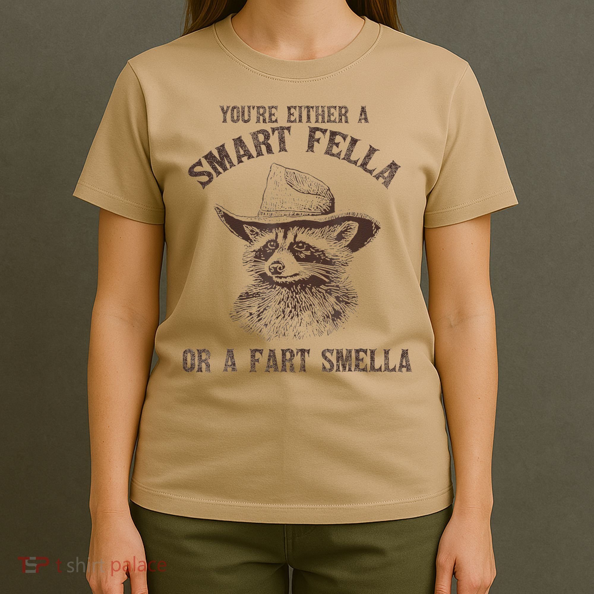 YouRe Either A Smart Fella Or A Fart Smella Funny Raccoon T-Shirt