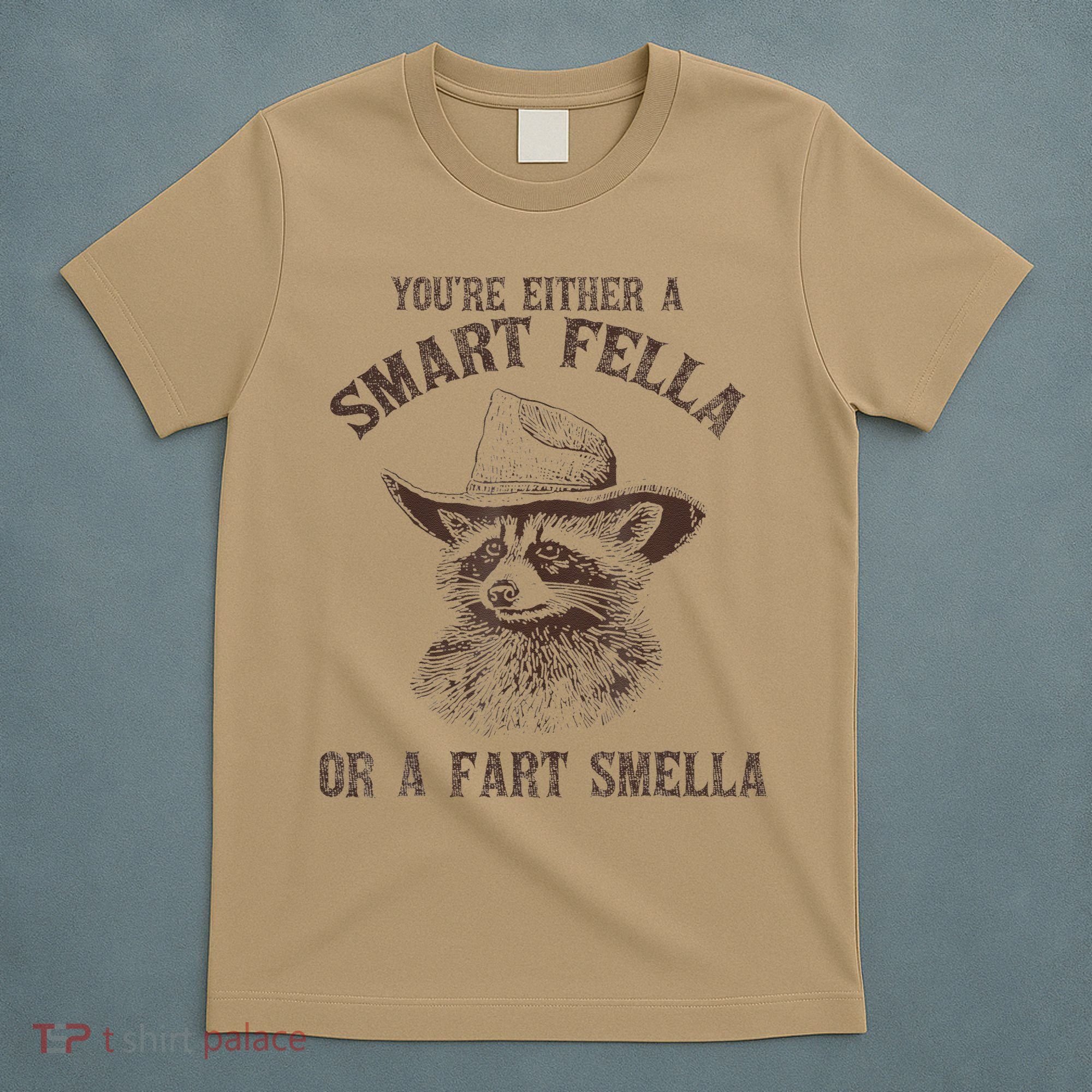 YouRe Either A Smart Fella Or A Fart Smella Funny Raccoon T-Shirt
