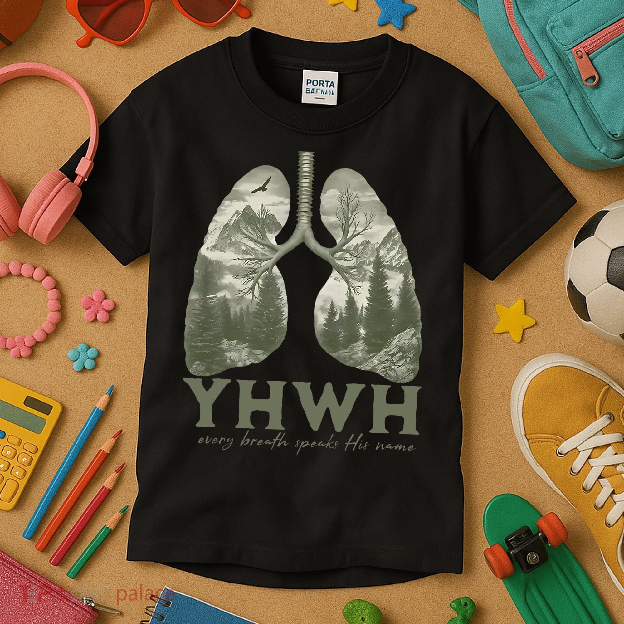 Yhwh Every Breath Speaks His Name Kids T-Shirt