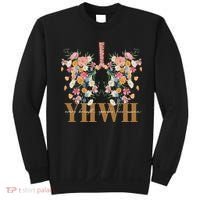 Yhwh Every Breath Speaks His Name Floral Lungs Christian Sweatshirt thumb 0