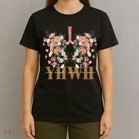 Yhwh Every Breath Speaks His Name Floral Lungs Christian T-Shirt thumb 4