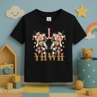 Yhwh Every Breath Speaks His Name Floral Lungs Christian Toddler T-Shirt thumb 3
