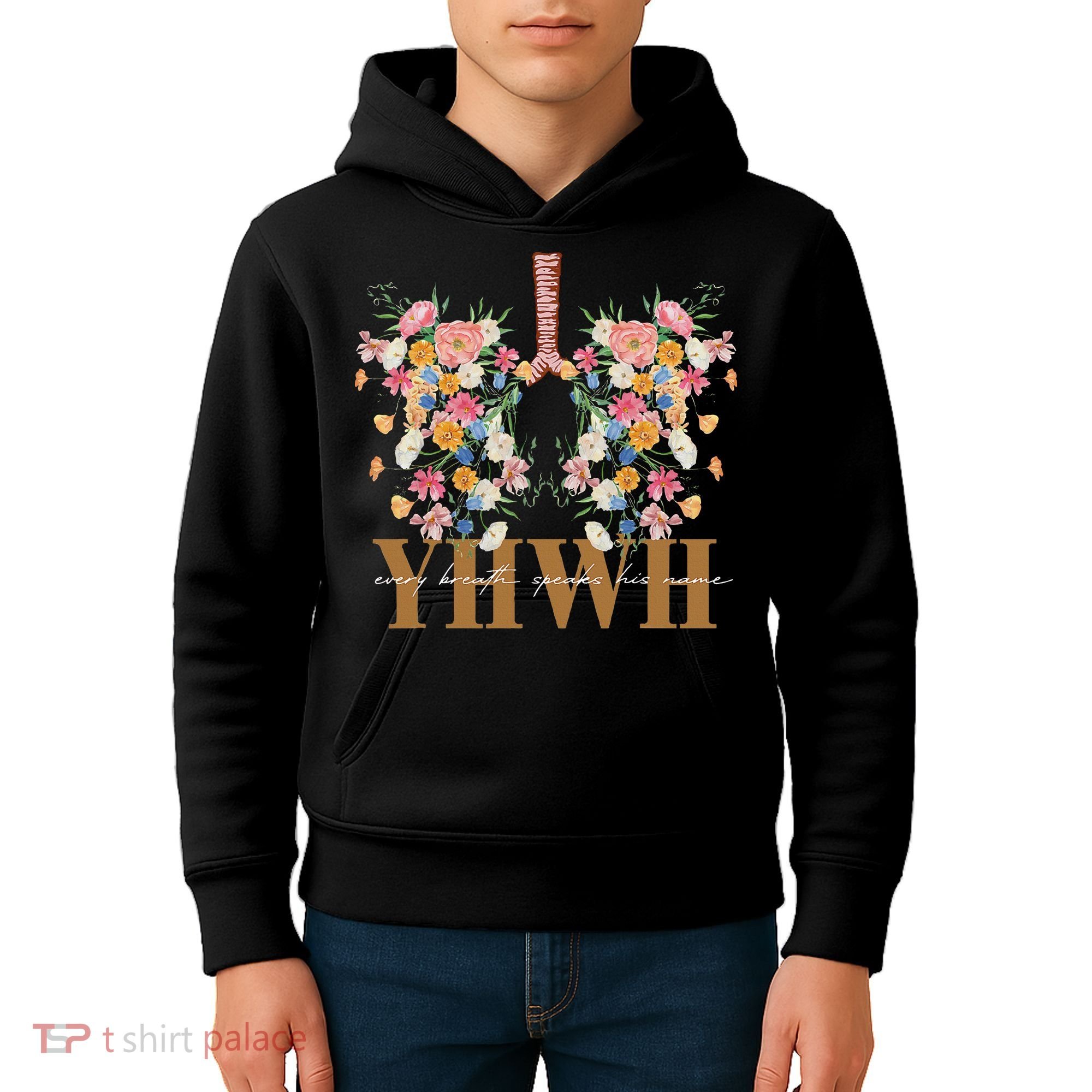 Yhwh Every Breath Speaks His Name Floral Lungs Christian Kids Hoodie