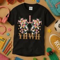 Yhwh Every Breath Speaks His Name Floral Lungs Christian Kids T-Shirt thumb 3