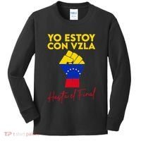Yo Estoy Con Venezuela Hasta El Final Venezuela Libre Fist Kids Long Sleeve Shirt thumb 0