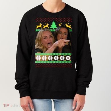 Yelling At A Cat Ugly Christmas Sweater Meme Women's Sweatshirt