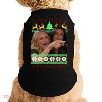 Yelling At A Cat Ugly Christmas Sweater Meme Doggie Tank thumb 0