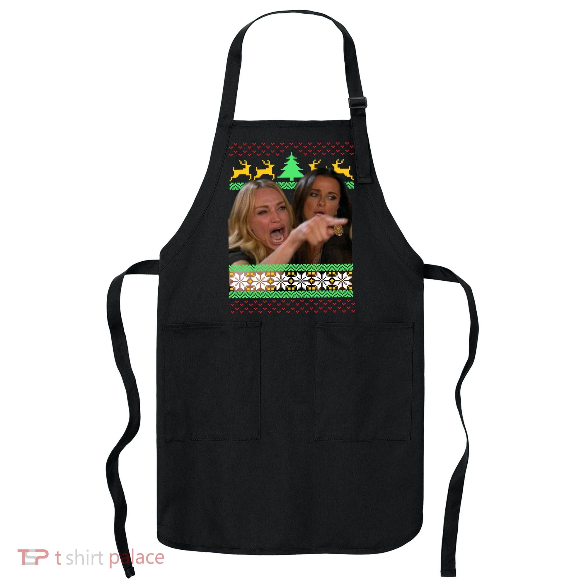 Yelling At A Cat Ugly Christmas Sweater Meme Apron
